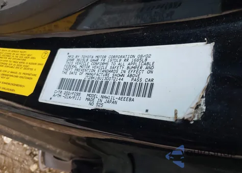 2003 Toyota Prius z USA, uszkodzony, nr VIN JT2BK18U130072144